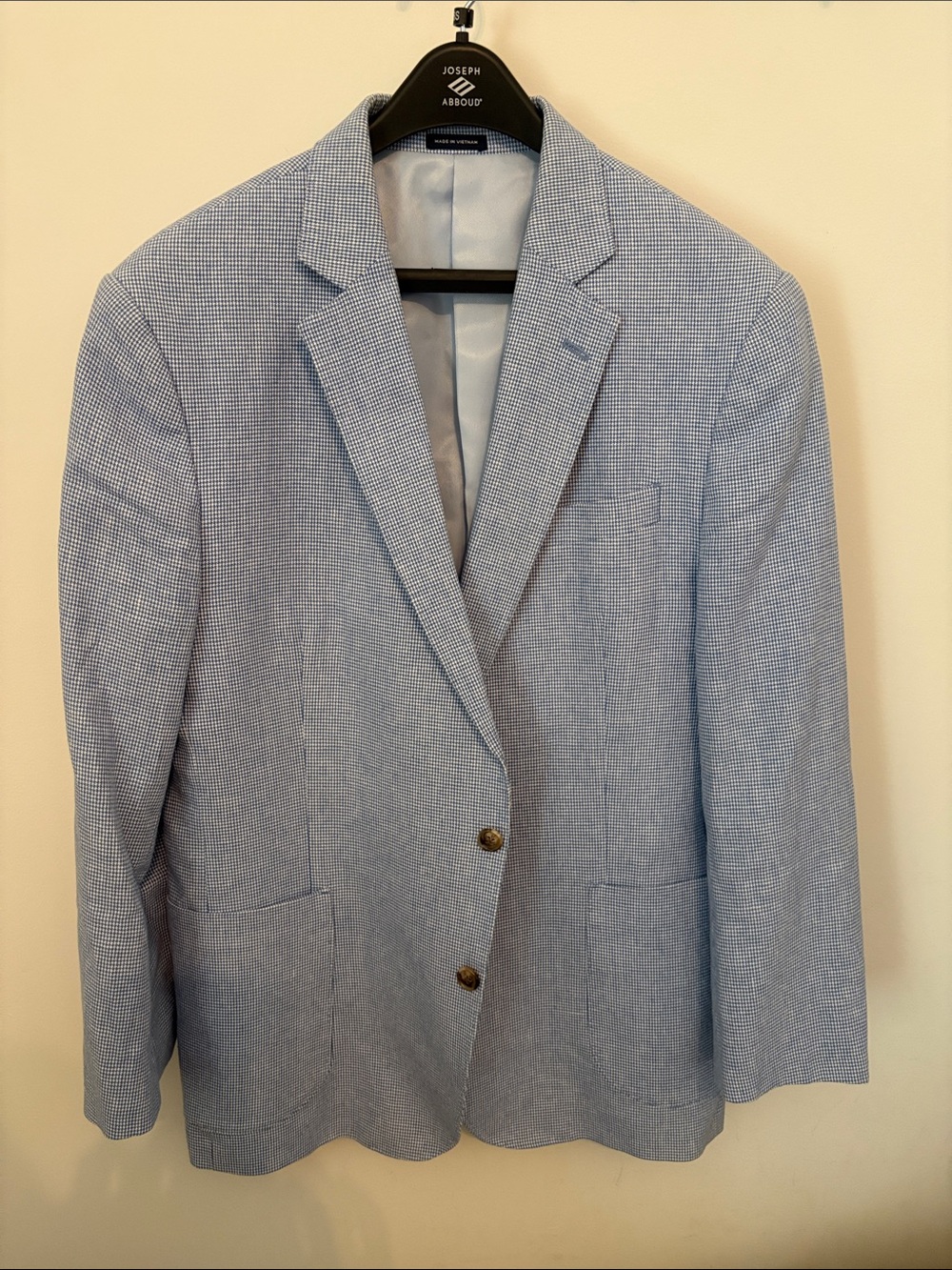 Stafford Light Blue Textured Two-Button Sport Coat